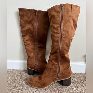 New women’s block heeled zip up boots